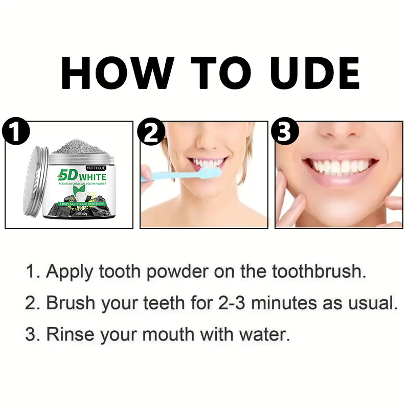 YUlTlKUE 5D Pó Dental de Carvã - Teeth Whitening Near Me avaliação e preço