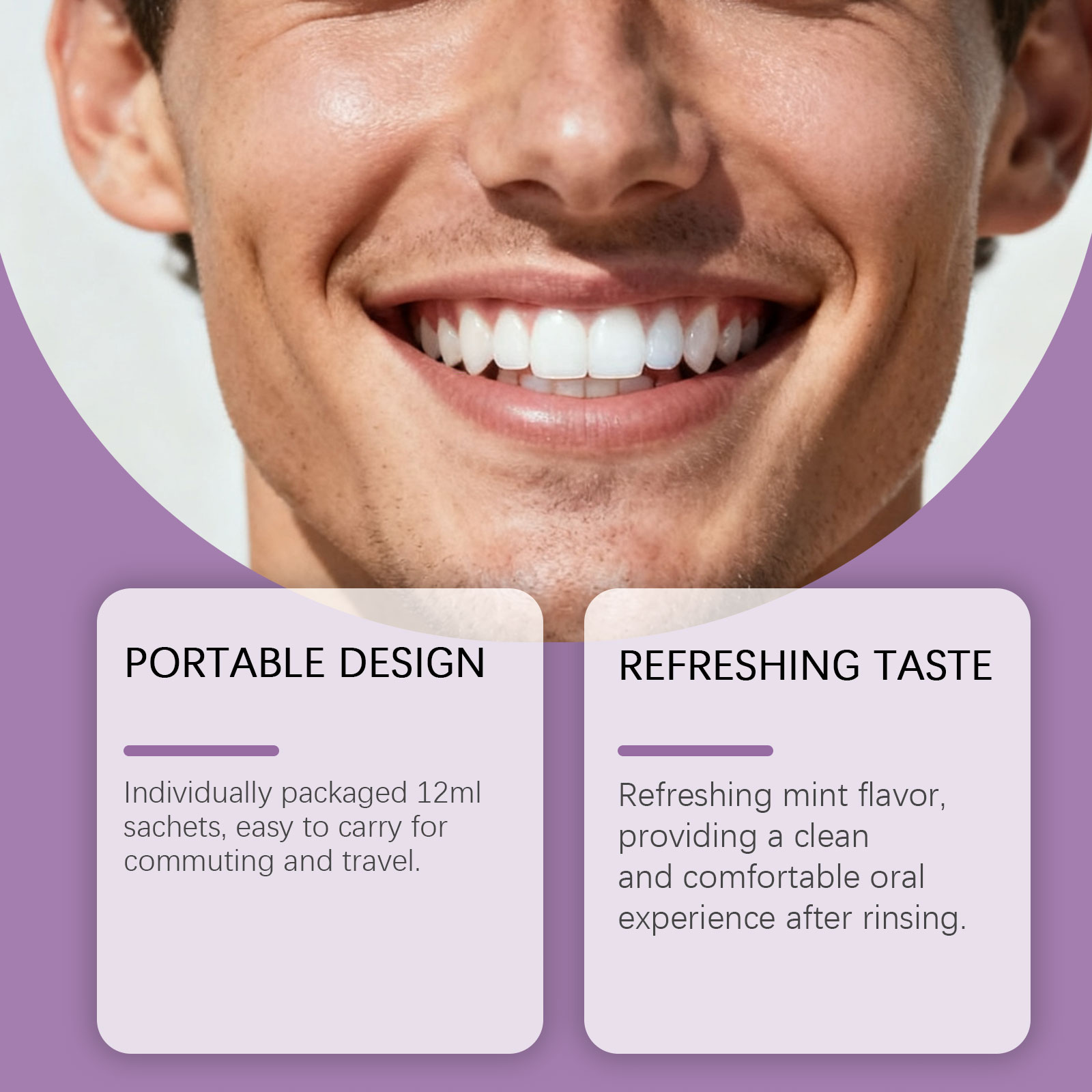 Enxaguante bucal roxo para cla - Teeth Whitening Mouthwash avaliação e preço